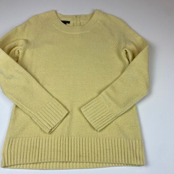 Talbots Size Small Light Yellow Crewneck Back Zip Pullover Soft Sweater - Picture 3 of 9